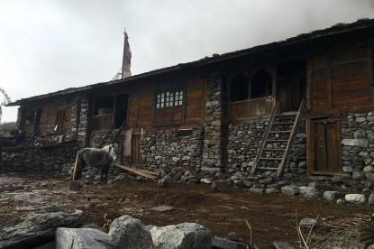 An old traditional Tibetan style house of Mundu village.